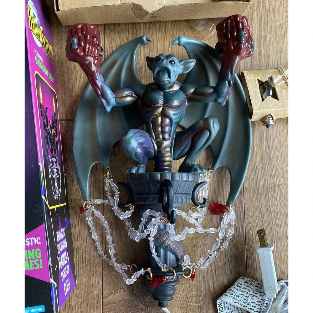 VINTAGE 1996 HallowScream Flickering Gargoyle‎ Light w/ Bulbs WORKS Halloween